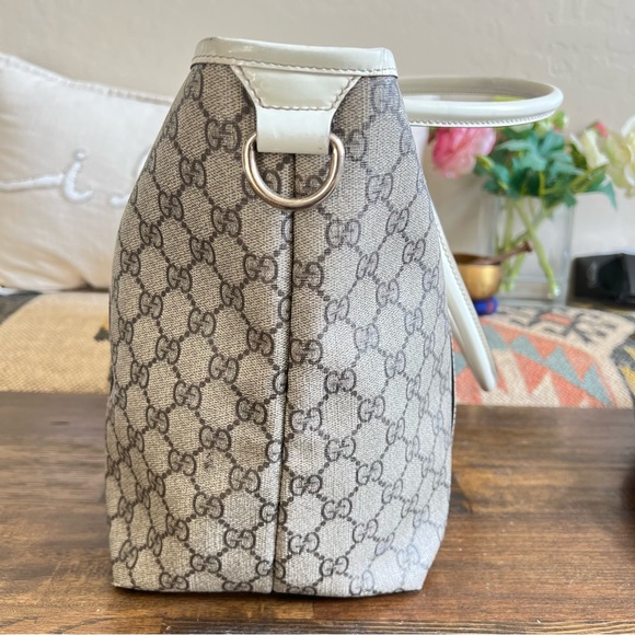 GUCCI “Joy” GG Monogram Tote With White Leather Trim - Picture 4 of 17
